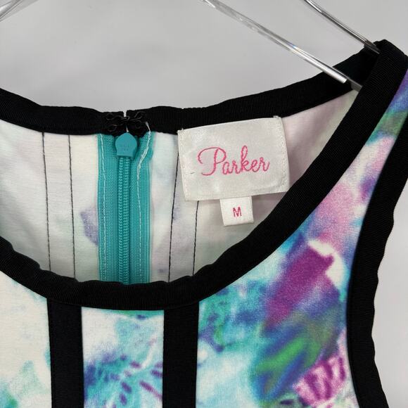 Parker Floral Watercolor Skater Dress Women’s Medium Halter Racerback - Picture 7 of 8